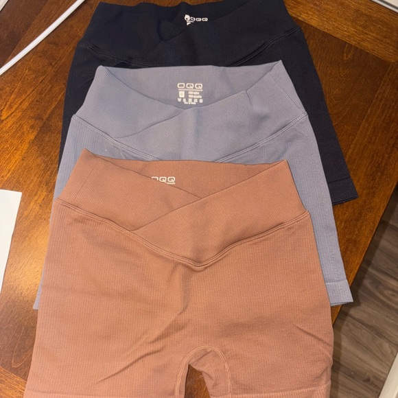 Women’s Workout High-Waisted Shorts - Black, Gray, Tan - Picture 1 of 1
